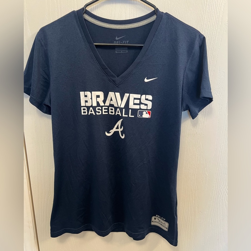 Nike MLB women’s Atlanta Braves Dri-fit top.